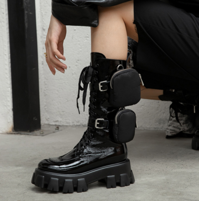 Double Bag Thick-Soled Mid-tube Autumn And Winter New Handsome Martin Boots Cowhide Fashion Women's Boots G5720