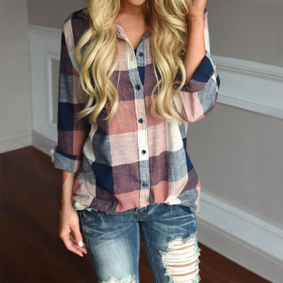 Casual Long-Sleeved Plaid Shirt