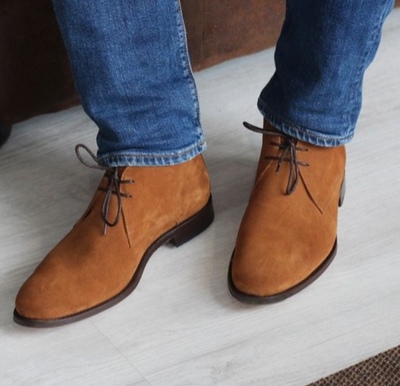 Latest New Handmade Brown Chukka Boot,Men's Formal Wear Hiking Lace Up Boot