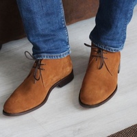 Latest New Handmade Brown Chukka Boot,Men's Formal Wear Hiking Lace Up Boot - Thumbnail 1