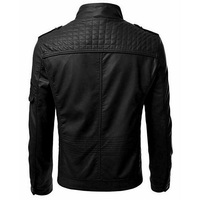 Vintage Retro Biker Motorcycle leather jacket for men Black 100% Real leather Jackets - Thumbnail 1