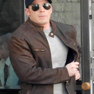 Captain america civil war steve rogers real leather jacket water repellent celebrity jackets brown