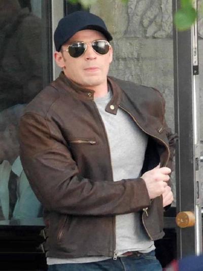 Captain America Civil War Steve Rogers Real Leather Jacket Water Repellent Celebrity Jackets Brown
