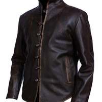 Men's Brown Vintage Rub Off Shirt Look Stylish Designer Real Leather Jacket with 100% Polyester lining - Thumbnail 1