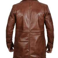 Natural Distressed Leather Jackets for Men Brown Premium Quality Coat - Thumbnail 2