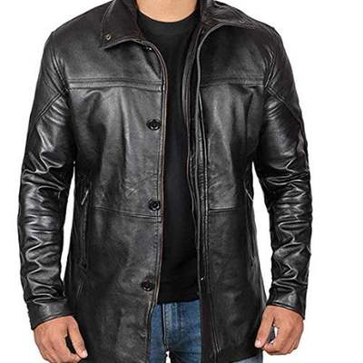 Biker racer real lambskin leather jackets for mens bristol black