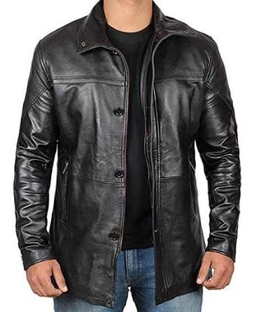 Biker Racer Real Lambskin Leather Jackets for Mens Bristol Black