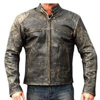 Cafe Racer Vintage Motorcycle Retro Moto Biker Antique Distressed Black Leather Jacket - Thumbnail 4