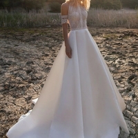High Neck Wedding Dresses Beach Boho A-Line Bridal Gowns - Thumbnail 3