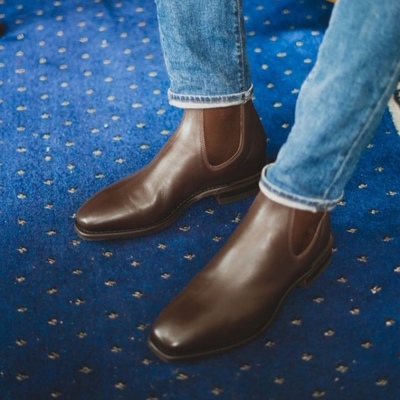 Classic new chocolate brown chelsea handmade leather formal shoes,adult party wear shoes