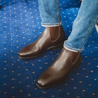 Classic New Chocolate Brown Chelsea Handmade Leather Formal Shoes,Adult Party Wear Shoes - Thumbnail 1