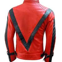 Michael Jackson Thriller Faux Leather Jacket Button Closure for Men's - Thumbnail 2