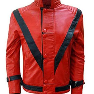 Michael jackson thriller faux leather jacket button closure for men's