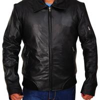 Fast 8 Premiere Dwayne Johnson Genuine Leather Jacket for Men's Viscose Lining Buttons & Zipper Closure - Thumbnail 3