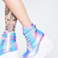 High Heels Women Wedges Side Zipper Boots For Children G7510 - Thumbnail 1