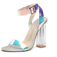 Women's Sandals One Word Buckle High Heel Sandals Sex Colorful Sandals G5740 - Thumbnail 3