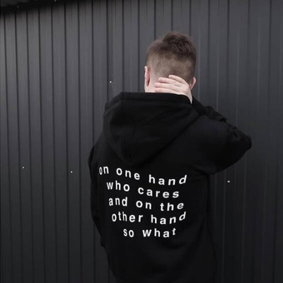 On one hand who cares on the other hand so what unisex black hoodie sweatshirt - Thumbnail 5
