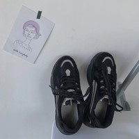 Black Harajuku Mesh Reflective Platform Casual Sneakers - Thumbnail 4