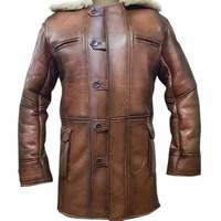 Men's Batman Dark Knight Tom Hardy Bane Leather Jacket Winter Brown Coat Leather - Thumbnail 1