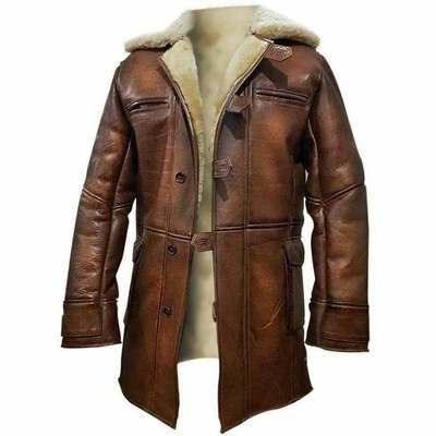 Men's batman dark knight tom hardy bane leather jacket winter brown coat leather