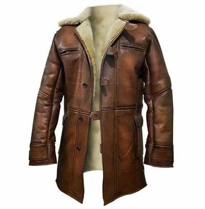 Men's Batman Dark Knight Tom Hardy Bane Leather Jacket Winter Brown Coat Leather
