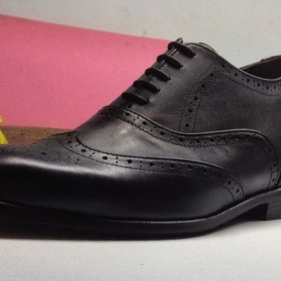 Best oxfords black wingtip brogue handmade lace up shoes,leather office shoes for men - Thumbnail 5