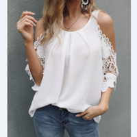 Sling Solid Color Round Neck Shirt - Thumbnail 1