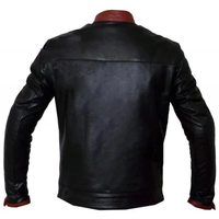 Maroon Black crusader dark knight batman leather jacket - Thumbnail 1