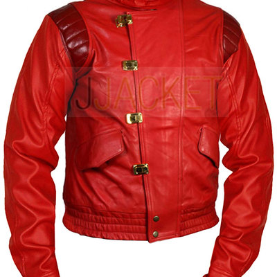 Red a.k.i.r.a moto leather jacket
