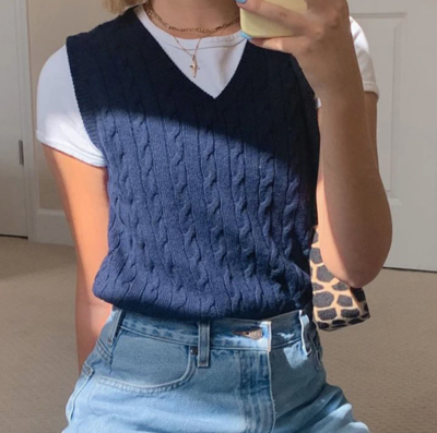 Free Shipping-VINTAGE TWIST KNIT VEST