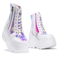 Harajuku Black and White Platform Boots - Thumbnail 1