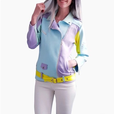 Chic side zip women's suede jacket