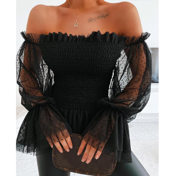 Slim Off Shoulder Long Sleeve T-Shirt