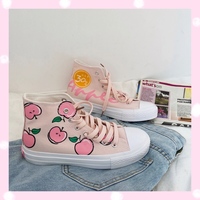 Cute fruit high-top ulzzang sneakers learn hand-painted canvas shoes sneakers - Thumbnail 2