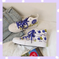 Cute fruit high-top ulzzang sneakers learn hand-painted canvas shoes sneakers - Thumbnail 4