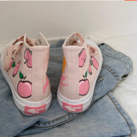 Cute fruit high-top ulzzang sneakers learn hand-painted canvas shoes sneakers - Thumbnail 1