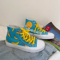Cute fruit high-top ulzzang sneakers learn hand-painted canvas shoes sneakers - Thumbnail 7