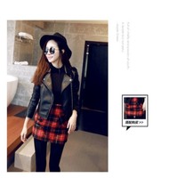 PU Leather Black Women's Jacket - Thumbnail 2