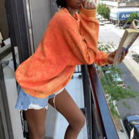 Free Shipping-VINTAGE ACID WASH SWEATER - Thumbnail 1