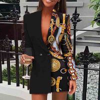 Design Print Sexy Long Sleeve Dress - Thumbnail 2