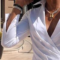 Solid Ruched Design Shirt Dresses - Thumbnail 1