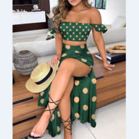 Casual Polka Dot Print Two-Piece Dress - Thumbnail 2