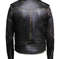 Men's Black Rub Off Vintage Shaded Lambskin Leather Jacket with 100% Polyester lining - Thumbnail 1