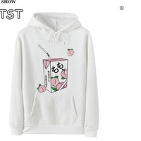 Kawaii Peach Juice Pink and White Hoodies - Thumbnail 1