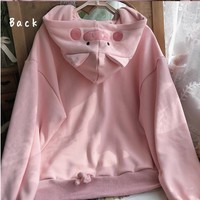 Harajuku Kawaii Pink Piggy Sweater Hoodies - Thumbnail 6
