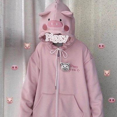 Harajuku kawaii pink piggy sweater hoodies