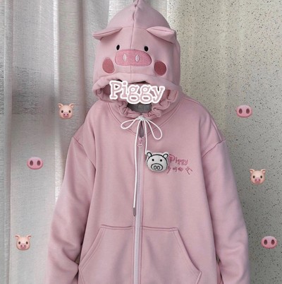 Harajuku Kawaii Pink Piggy Sweater Hoodies