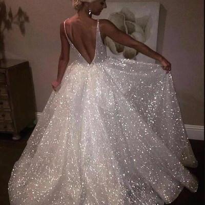 Bling open back sleeveless prom dresses a-line shiny evening gowns,31