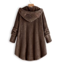 Kawaii Cat Ears Hooded Plush Coat - Thumbnail 3