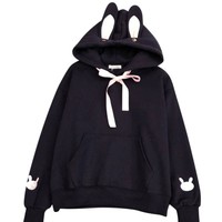 Kawaii Rabbit Ears Sweatshirt Hoodies - Thumbnail 4